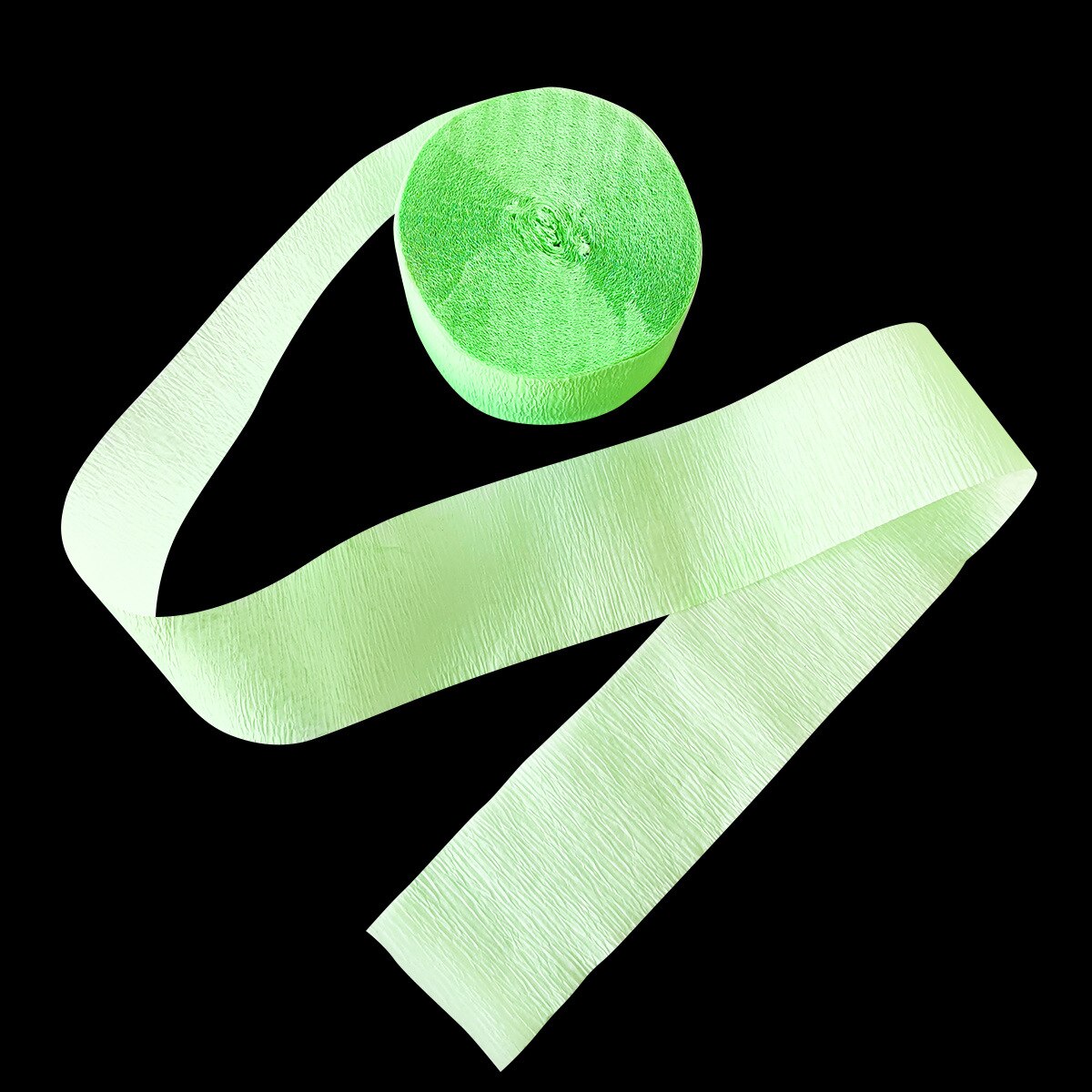 1Roll Glow Party Crêpepapier Streamer Roll Fluorescerende Streamers Voor Hen Bachelor Afstuderen Bruiloft Verjaardagsfeestje Decoraties: Green