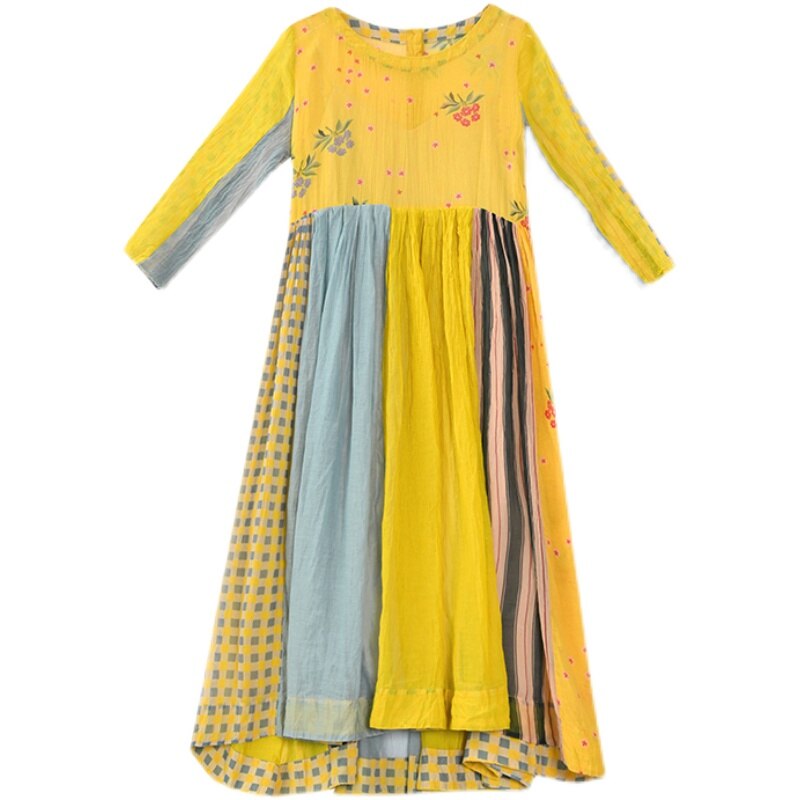 ZUOMAN-vestido Midi Floral de seda de morera para mujer, ropa de primavera y verano, holgado, 4XL talla grande, ceñido, , para