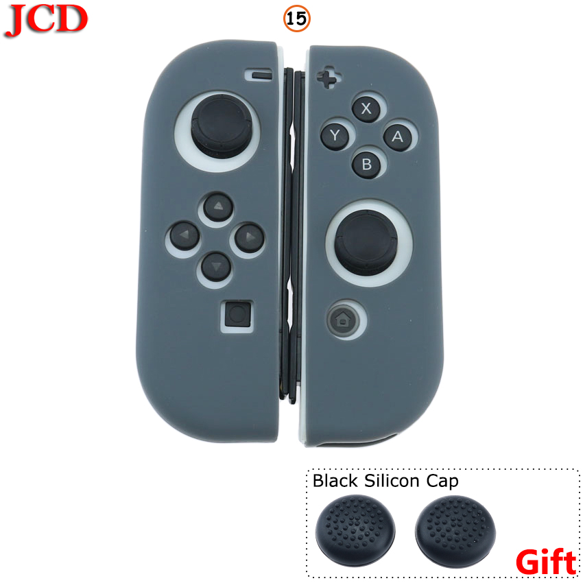 JCD For Nintend for Switch Controller Gamepad Joystick Silicone Case For Nintendo for Switch NS Black Silicon Cap: No15