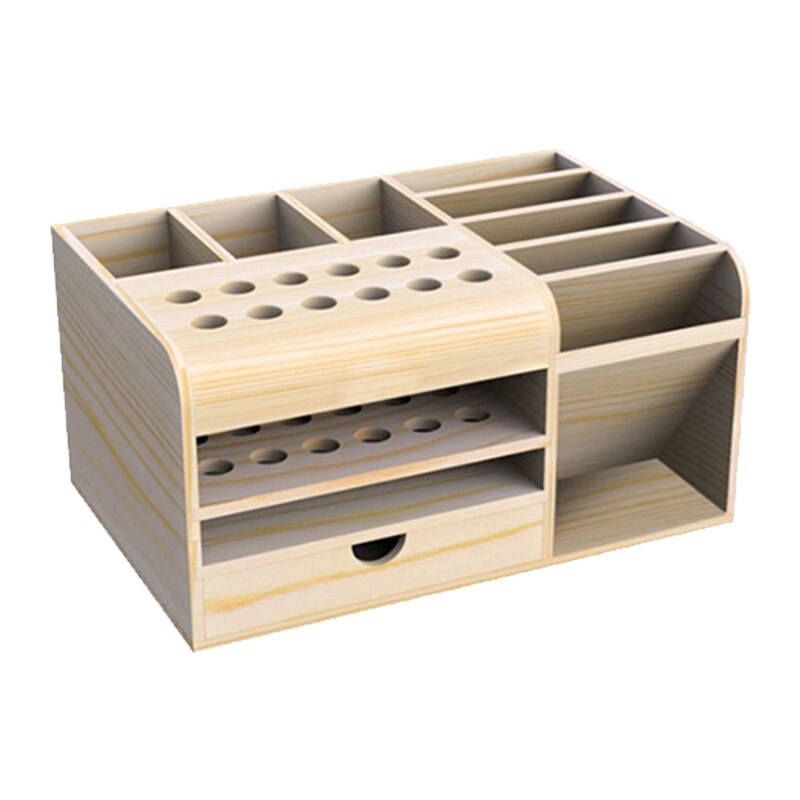 Houten Multifunctionele Opbergdoos Voor Winkel Tool Pincet Messen Schroevendraaiers Mobiel Rekenmachine Bureau Levert