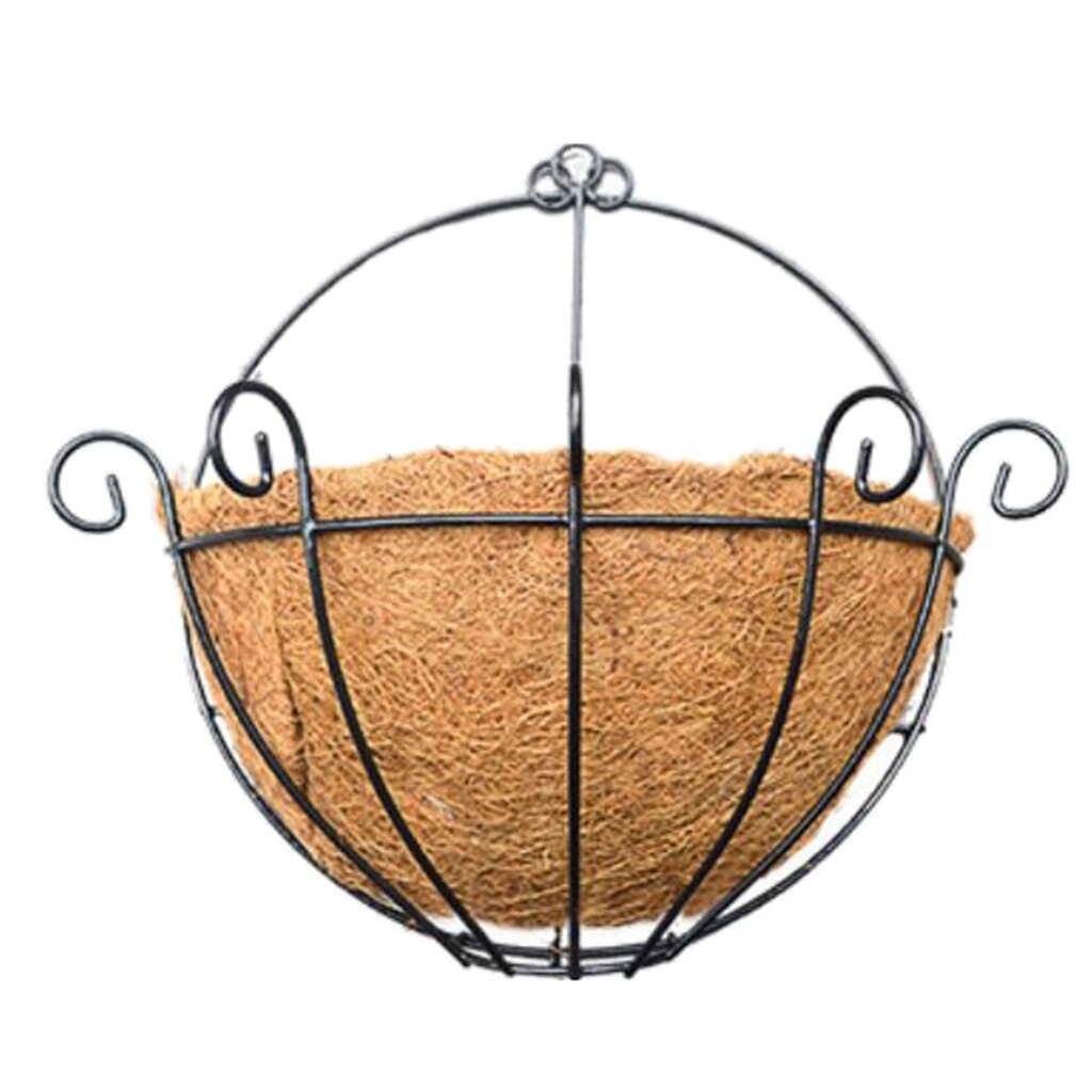 Half Round Planter Pot Wall Mount Hanging Coconut Indoor Outdoor Flower Pot