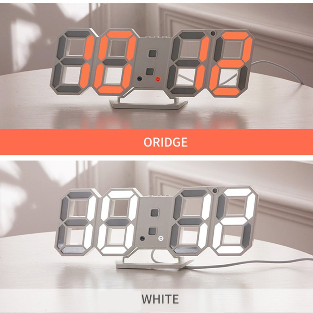 3d digitale wekker wand led nummer tijdklok led elektronische klok met snooze-functie praktisch
