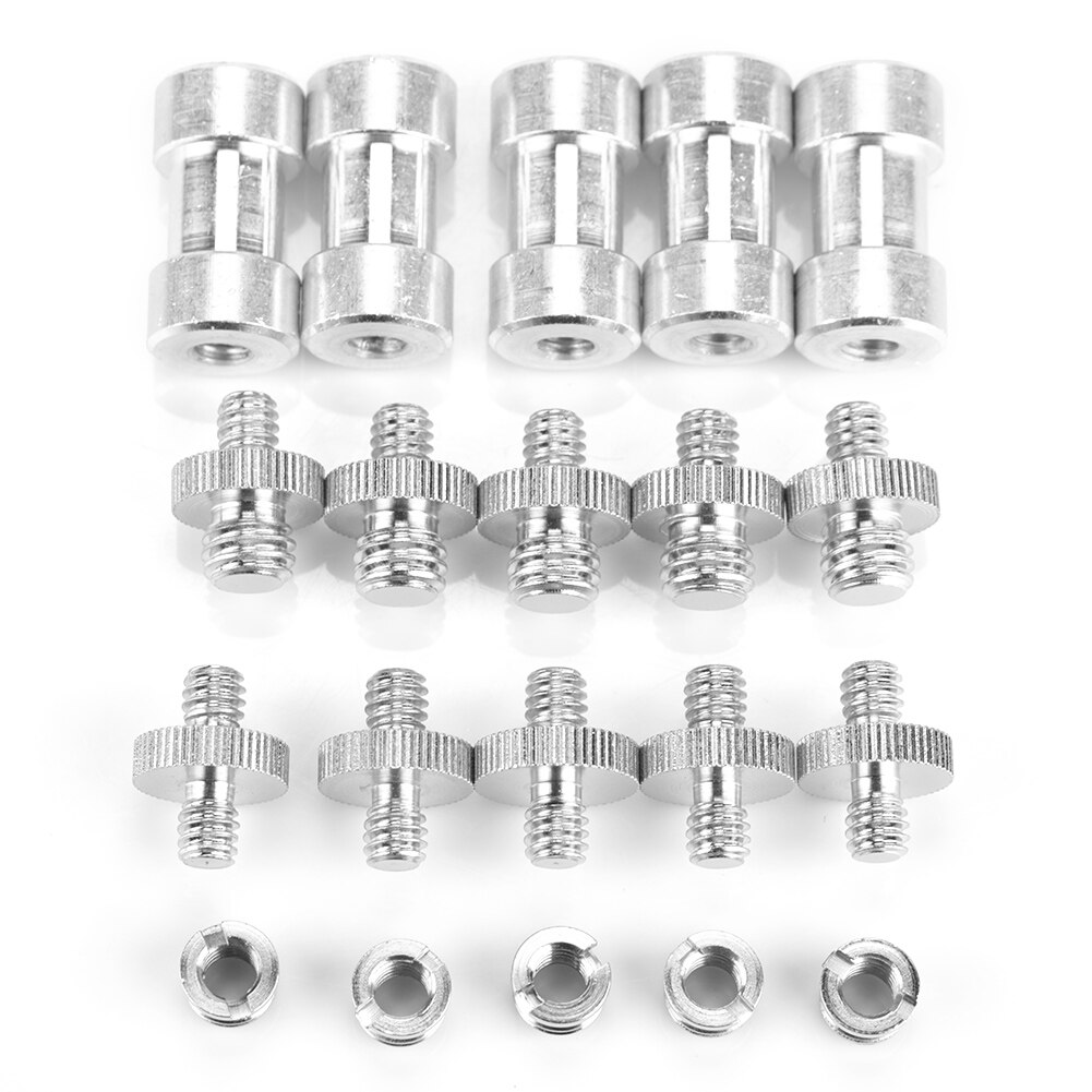 15pcs/20pcs 1/4 Inch to 3/8 Inch Male Female Converter Threaded Adapter Screws Accessory Photo Studio Kit for Light Stand Flash