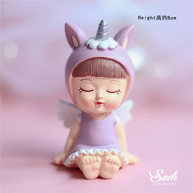 Sitting Unicorn Boy Girl Decoration Happy Birthday Children Cake Topper for Valentine Wedding Party Supplies Baking Lovely: Sitting unicorn girl