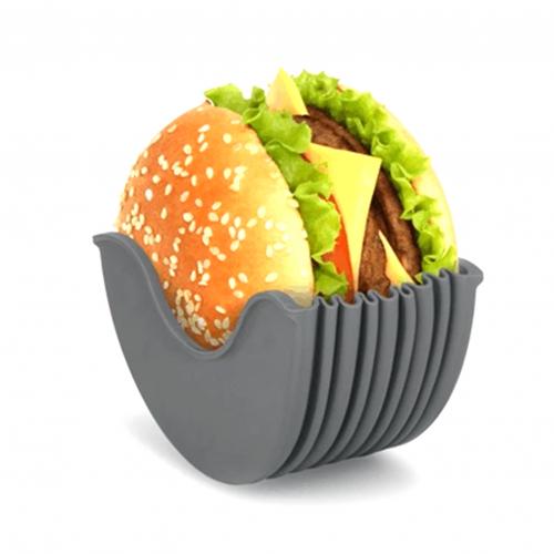 Plastic Hamburger Clip Original Beef Press Patty Mould Burger Holder Hamburger Bun Shell Kitchen Tool: Grey