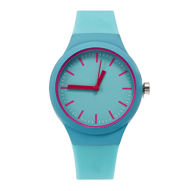 1Pcs Silicone Mannen Vrouwen Horloges Jelly Luxe Horloge Casual Dames Quartz Horloges Sport Klok Horloges: Sky Blue