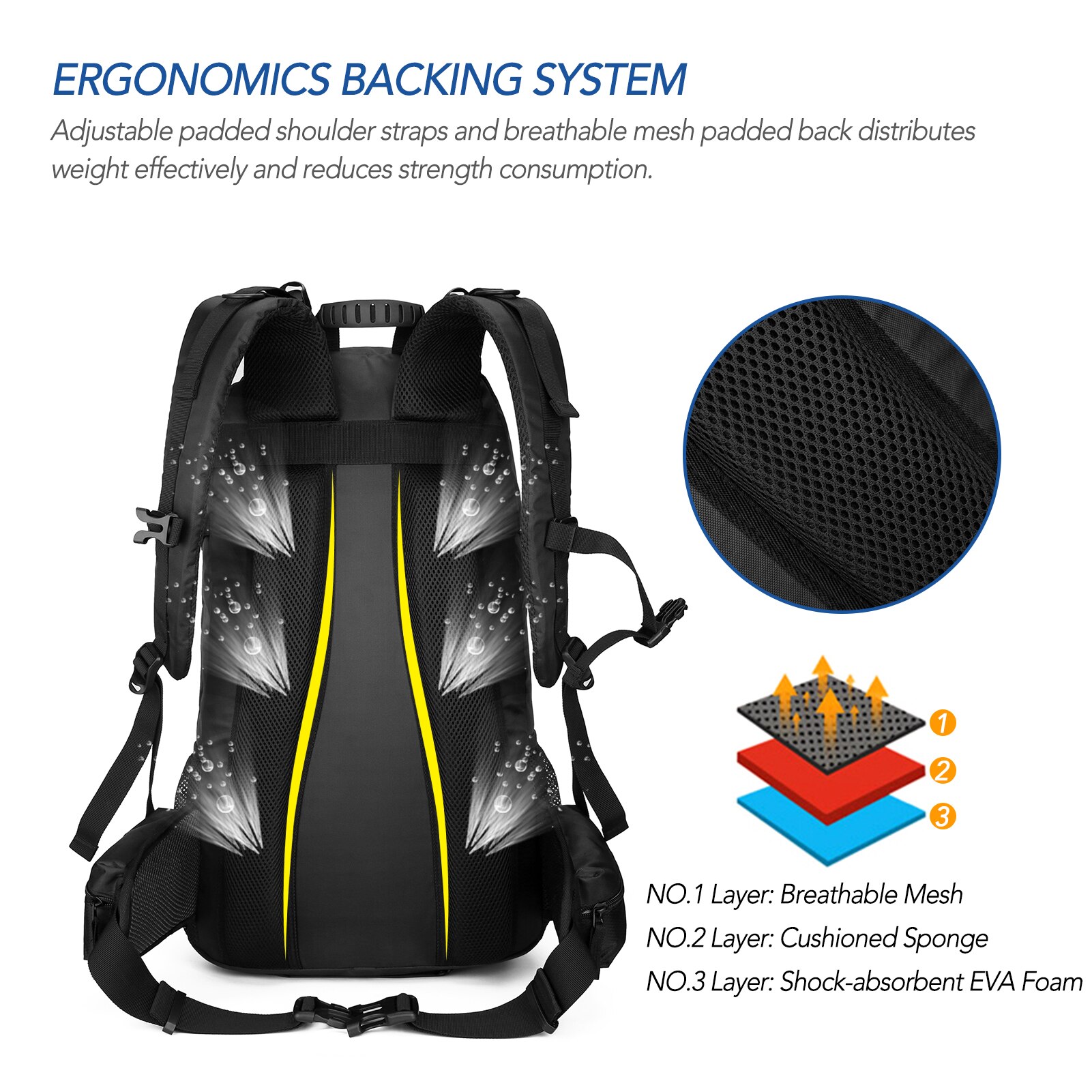 50L Trekking Backpack Hiking Backpack for Mountaineering Travelling Camping