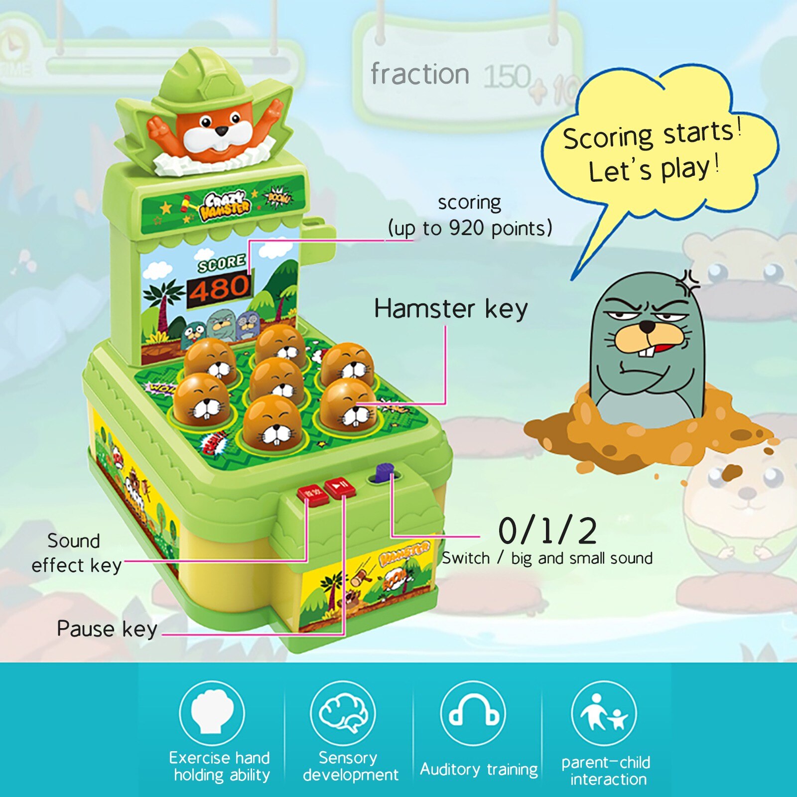 * Kinder Licht Musik whac-a-mole Spielzeug Multifunktionale Spielen Hit Hämmern Spiel Bildungs Interaktive Spielzeug Kleinkind Baby