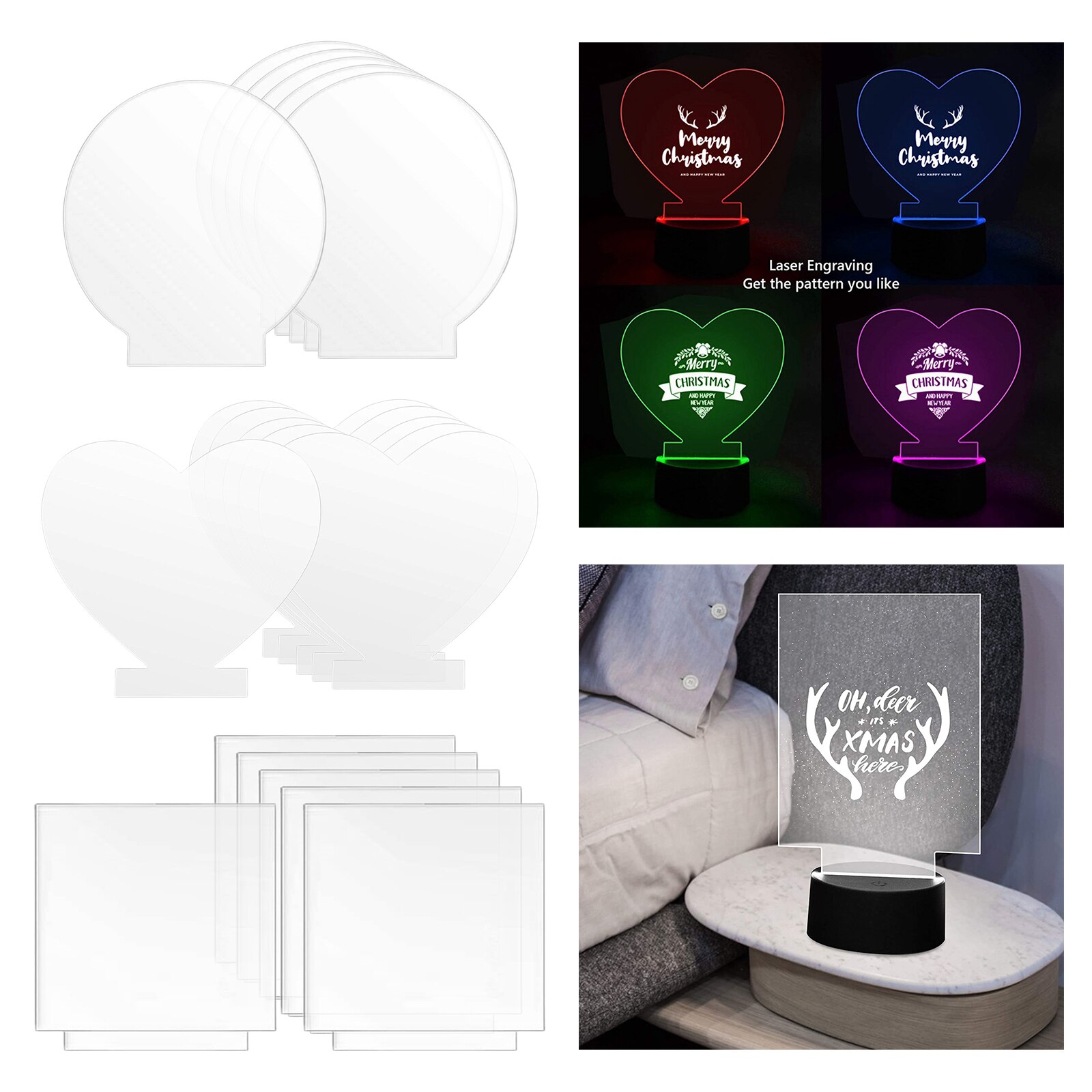 6x Acrylic Sheets for Light Base Clear Cast Panel for Signs Craft Supplies