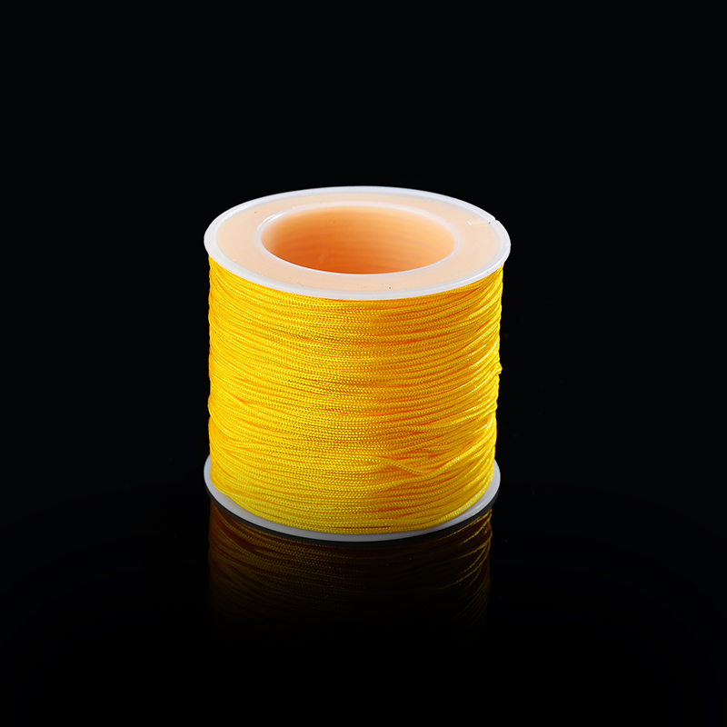 50Meters/Roll 0.8mm Neon Nylon Cord Thread Chinese Knot Macrame Cord Bracelet Braided String DIY Tassels Beading String Thread: gold