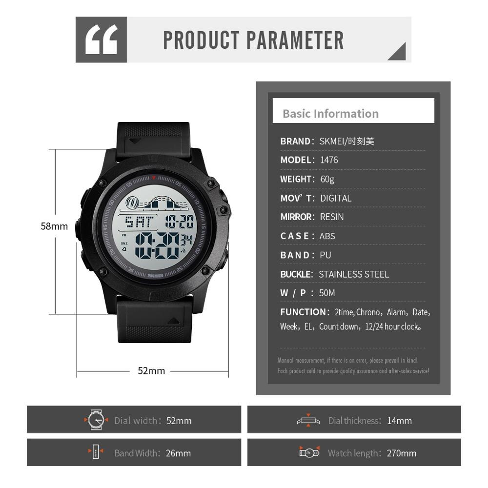 Skmei Digital Mannen Horloge Sport Horloge Waterdicht Lichtgevende Display Fitness Horloges Montre Homme Horloges Man Klok