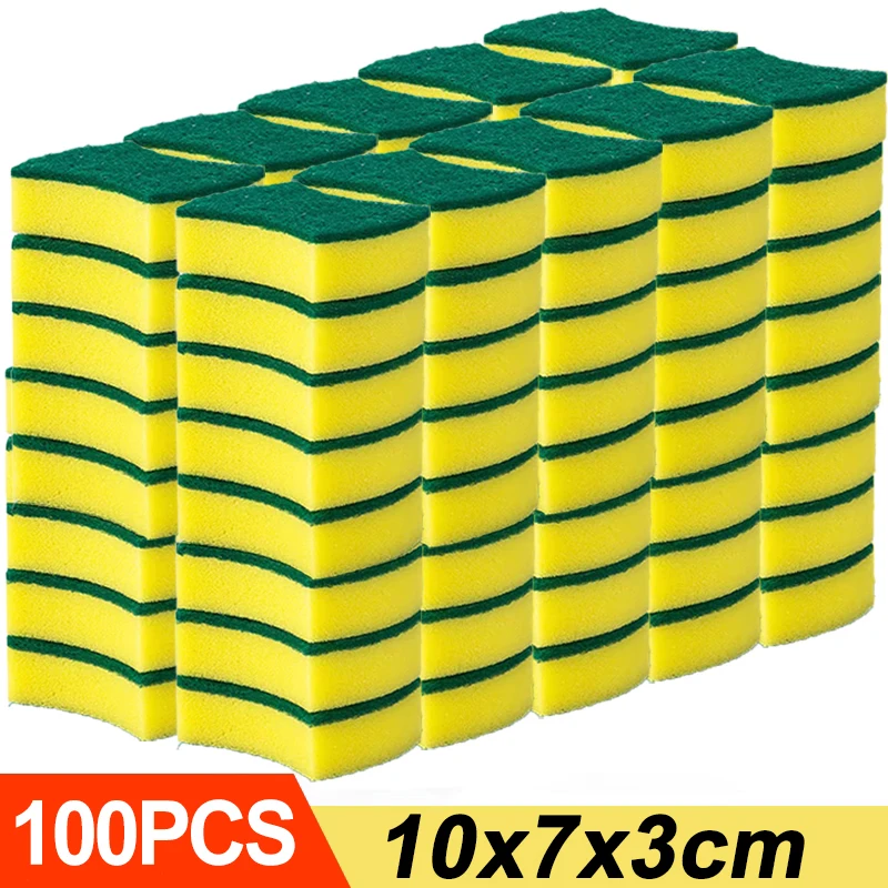 Esponja de lavar louça dupla face altamente absorvente pote de cozinha pratos esponjas de limpeza limpar escova de limpeza doméstica atacado: Chocolate