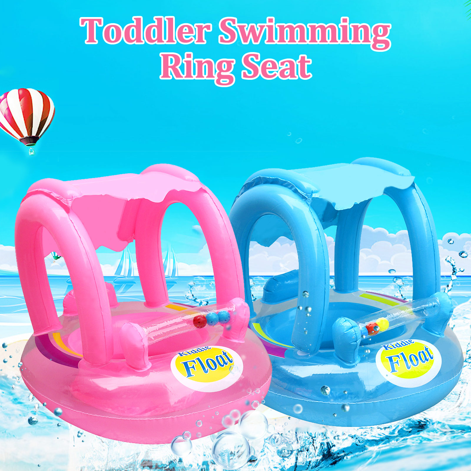 Kiddie Float, Baby Opblaasbare Zwemmen Ring Float Stoel Met Luifel Voor Zwembad Bad Baby Zomer Water Game