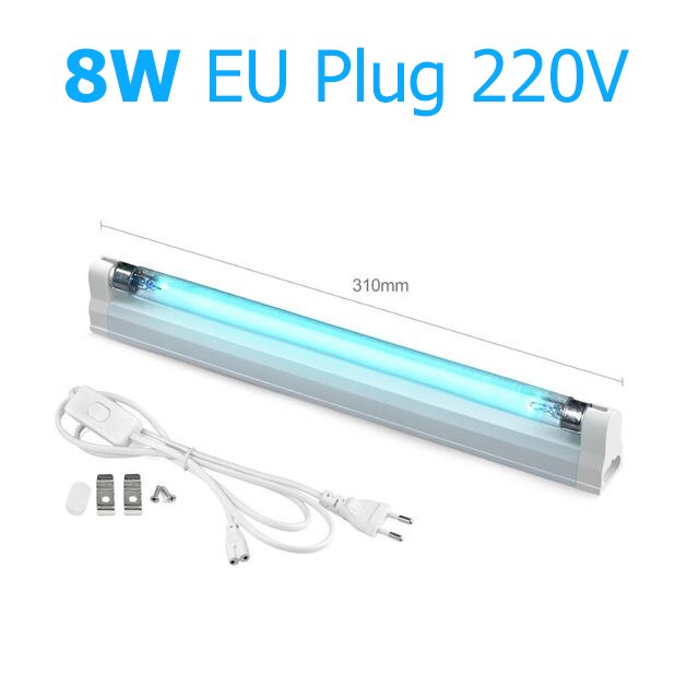 T5 UC Tube Quartz Lamp UVC Sterilizer Lamp AC 220V 110V Ozone Germicidal Light Bactericidal Ultraviolet Lamp Disinfection Deodor: 8W-220V-EU