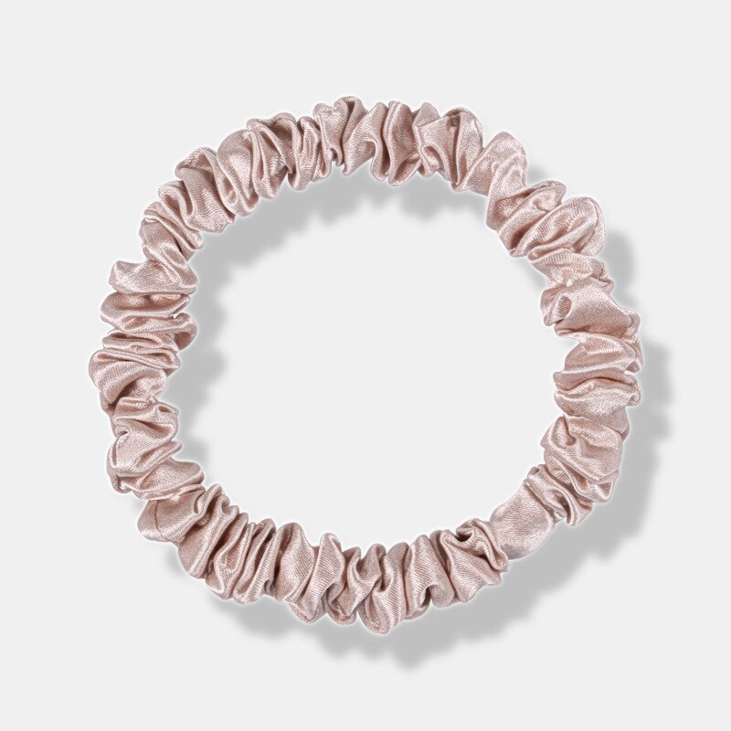 100% Echte Zijde 22 Momme Vrouwen Effen Chouchou Haarband 1Cm Brede Haarband Haaraccessoires Haarband Hoofdtooi Ladie: Rose Gold