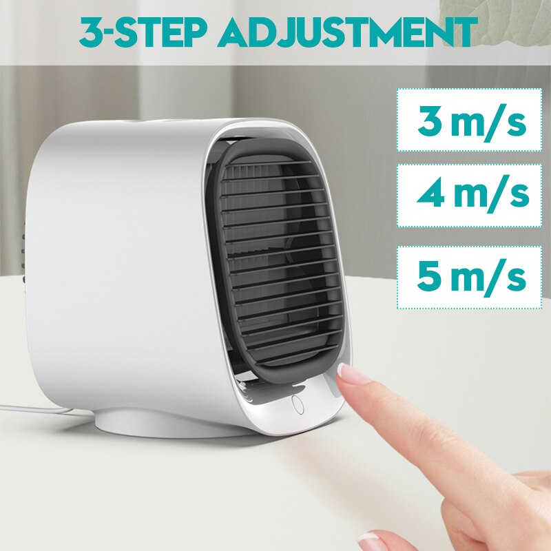 Mini climatiseur portable 7 couleurs led, humidificateur, purificateur, usb, refroidisseur d'air de bureau, ventilateur avec réservoir d'eau, 5v la maison