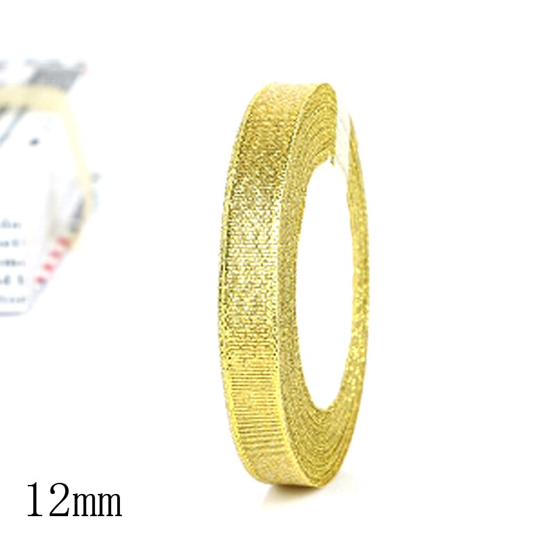 25Yard 22M Handgemaakte Goud Zilver Metallic Glitter Linten Voor DIY Ambachten Naaien Stof Christmas Party Bruiloft Benodigdheden wrap