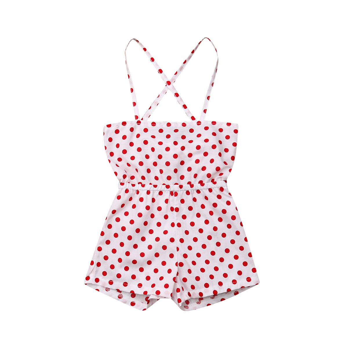 Toddler Kid Baby Girls Clothes Sling Jumpsuit Romper Dot Overalls Outfits Set Sleeveless: Red / 5T