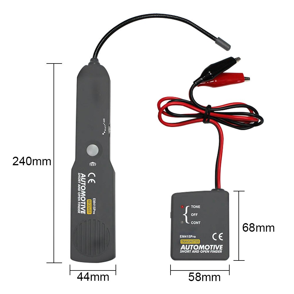 Localizador de cables automotriz, probador de circuito, trazadores de cables para prueba de líneas de tono, cables para coche, medidor de cables EM415pro: Default Title