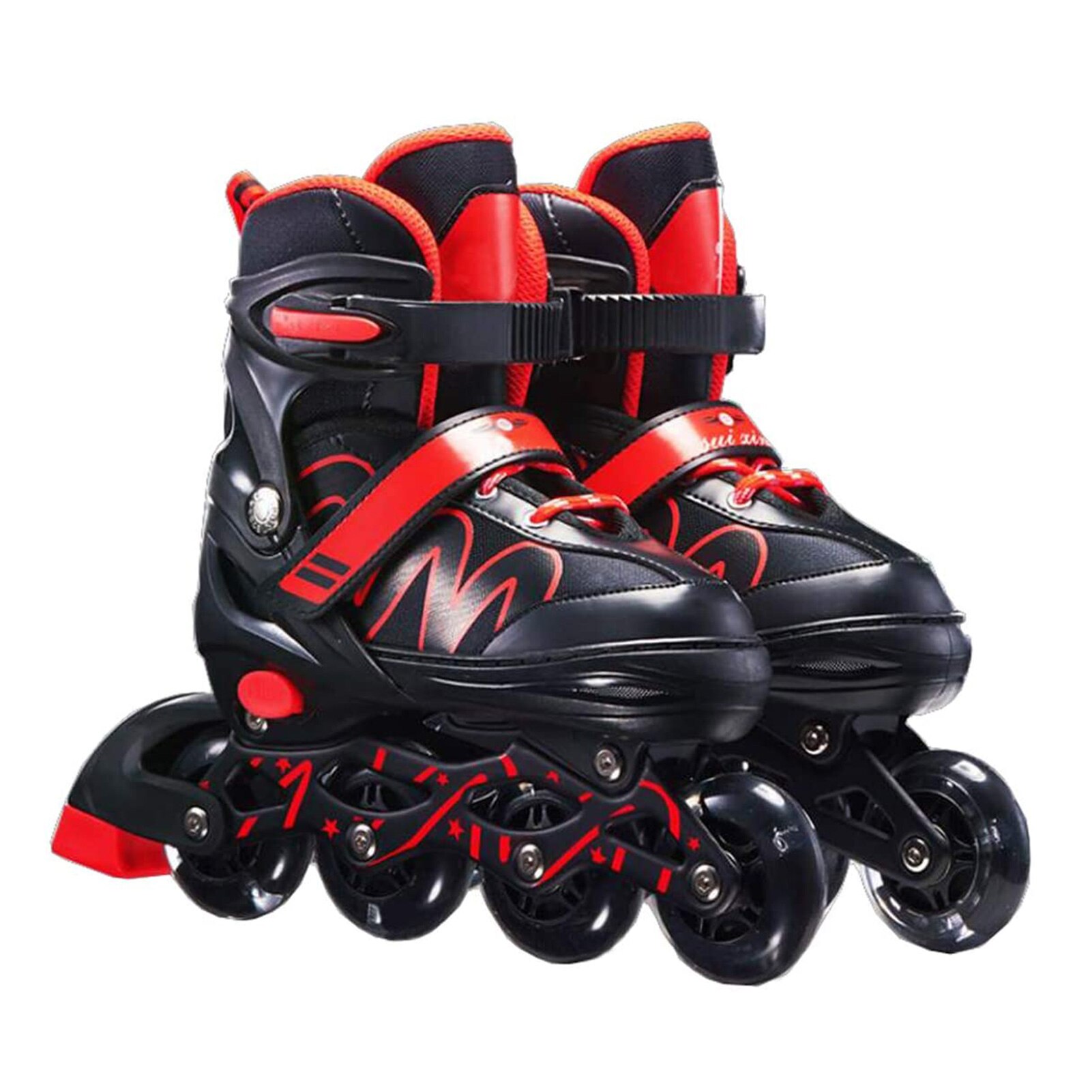 Children Inline Skates Shoes Indoor Outdoor Fitness Adjustable Skates For Kids Boys Girls Beginner Inline Skates Roller Skating: Red / 26 to 33