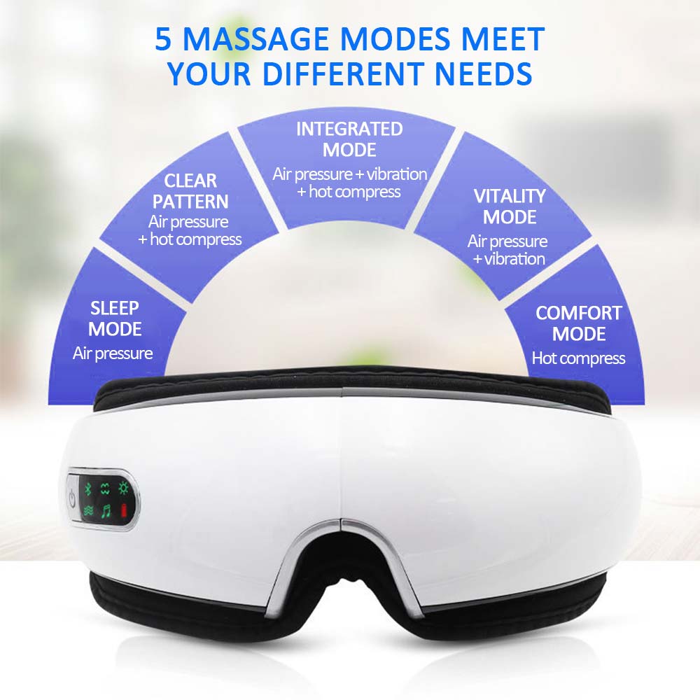 Elektrische Vibration Bluetooth Auge Massagegerät Clever Auge Pflege Gerät Luftdruck Massage Brille Heiße Kompresse HeatingTherapy Gläser