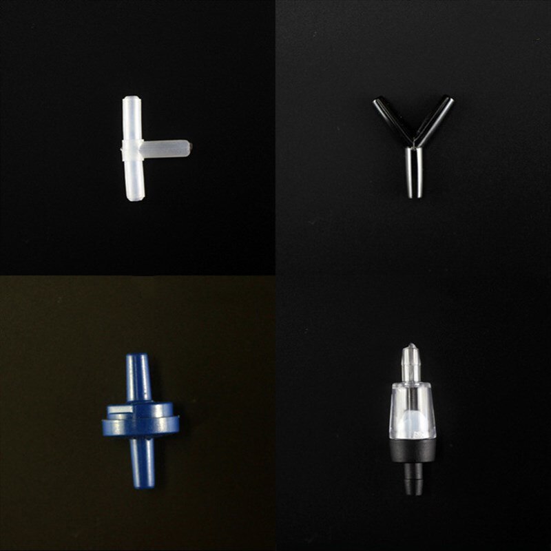 10pcs/lot Aquarium Accessories Fish Tank Air Pipe Tube Tee Air Valves Check Reflux Valve Switch Tap 4mm Diameter Hose Trachea