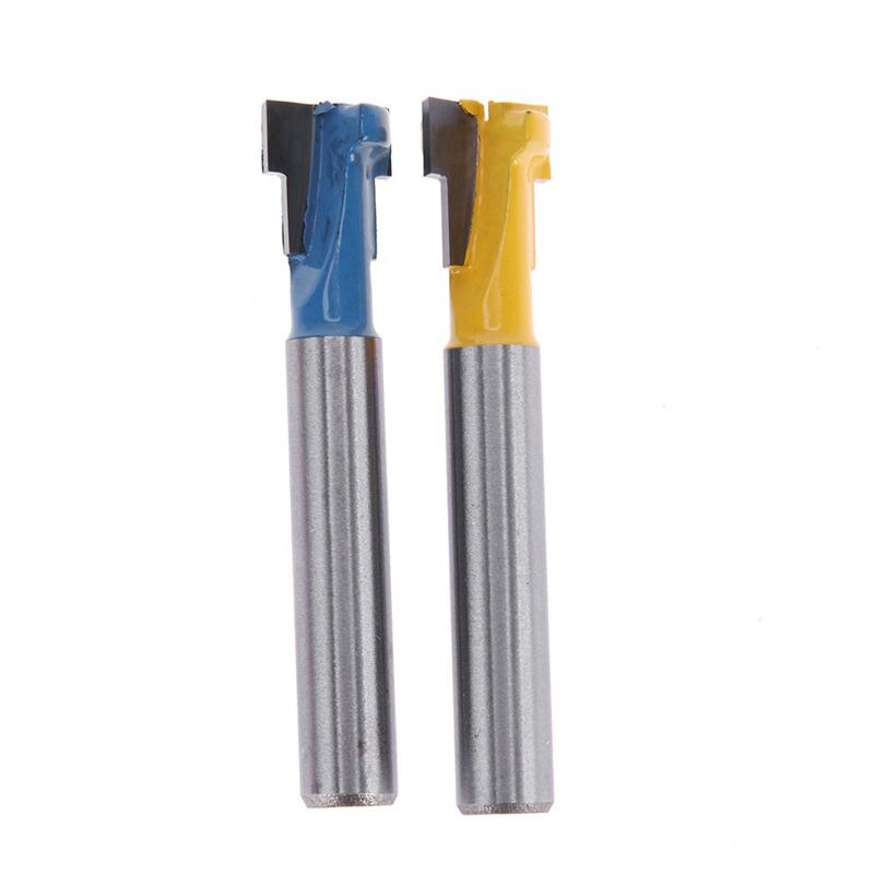 T-sleuffrees met 1/4 inch schacht en stalen handgreep, houtbewerkingsfrezen met een lengte van 3/8 inch en 1/2 inch voor elektrisch gereedschap