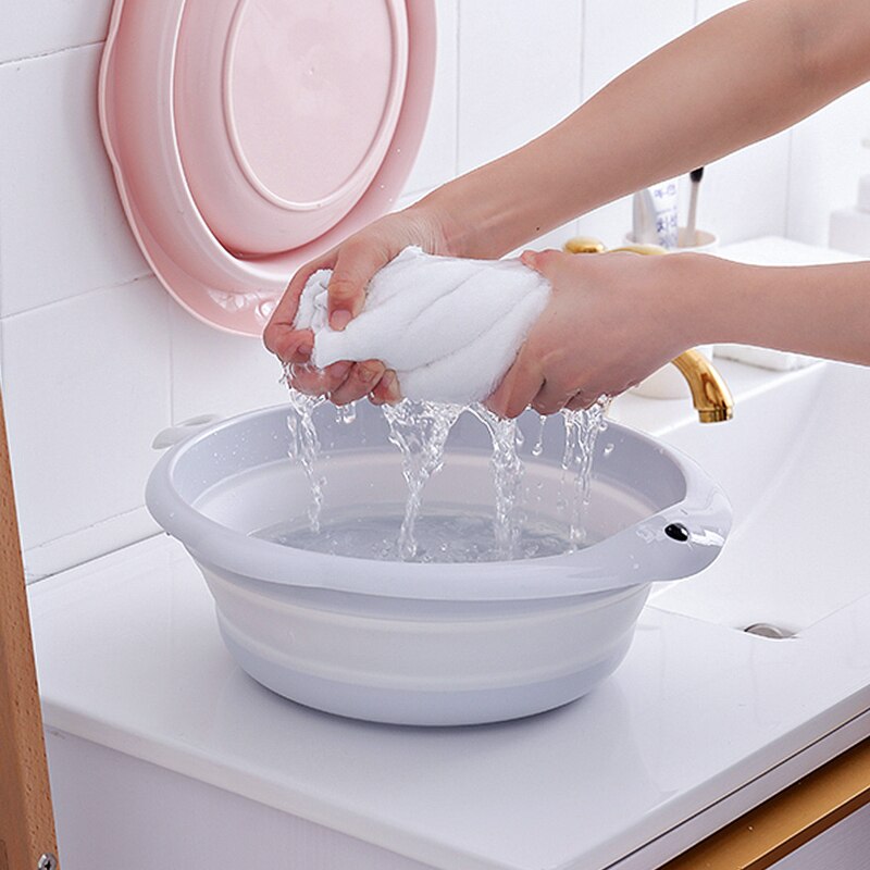 Portable Plastic Basins Outdoor Folding Bucket Fruit Washbasin Fishing Camping Car Wash Container Bathroom Accessories