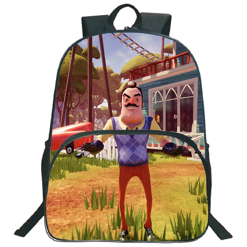 Hello Neighbor Backpack Children Boys Girls Men Rucksack Colourful Pattern Teen Back to School Mochila: 16