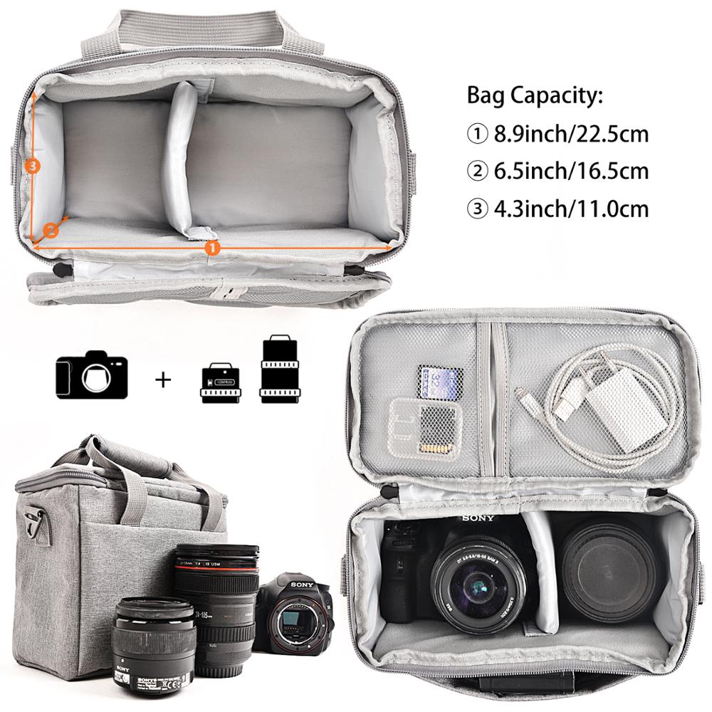 Fosoto ft -660 dslr kamerataske skulder vandtæt taske videokamera taske fototaske til canon nikon sony dslr kamera linse