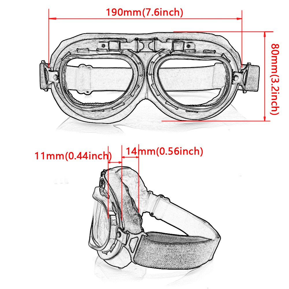 Retro Motorcycle Goggles Bril Vintage Moto Classic Goggles Voor Harley Steampunk Atv Bike Koperen Helm