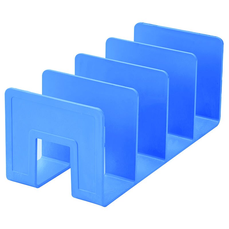 Multi-layer Bookend Decorative Book Shelf Home Room Office School Library Stationery Supplies Bookshelf Desk Organizer: Blue