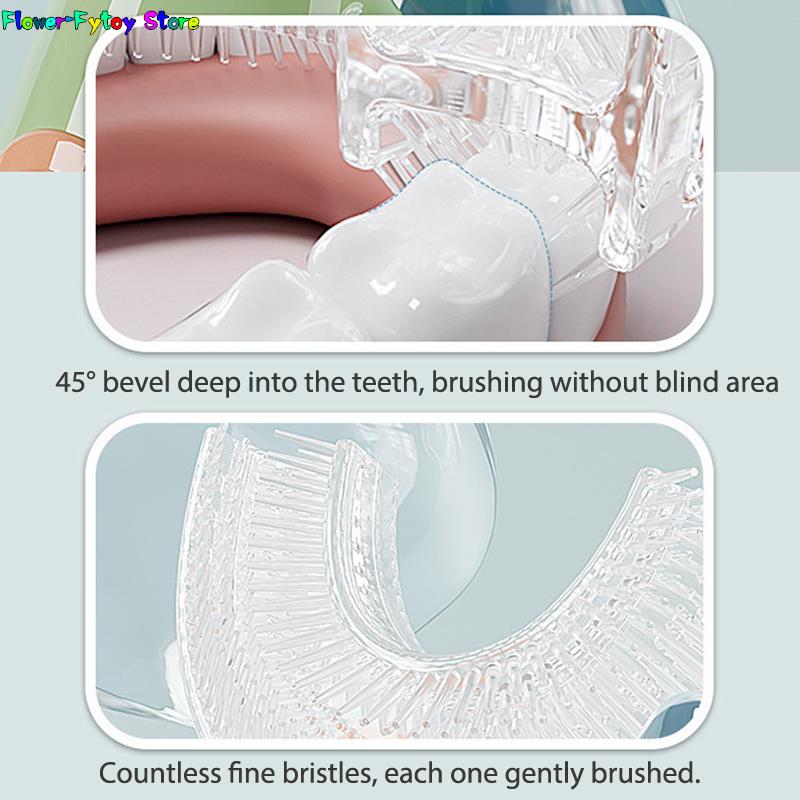 1PC spazzolino da denti per bambini a forma di U 360 ° spazzolino da denti per bambini cura dei denti per la pulizia dei denti spazzolino da denti per bambini spazzola per bambini cura dentale