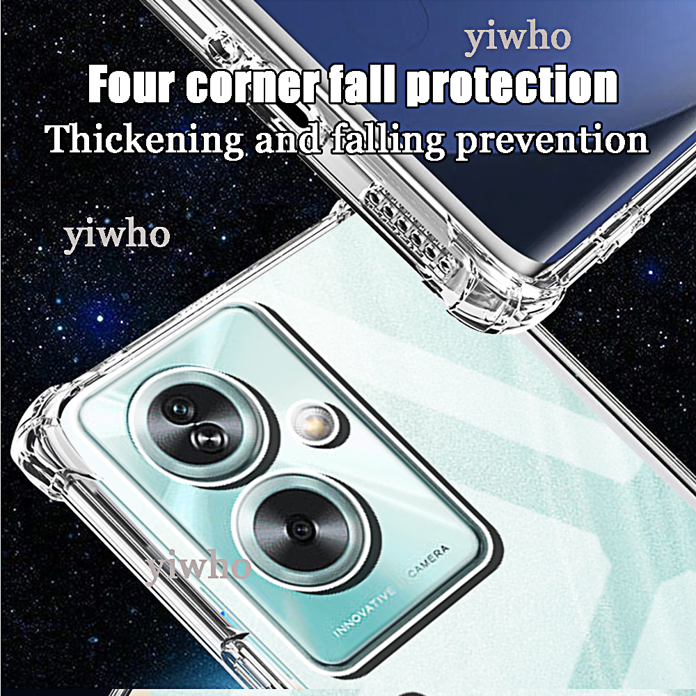 Coque de téléphone antichoc pour Oppo A79 A98 5G A78 A58 A38 A18 4G A53 A53s A52 A72 A17, coque arrière transparente en Silicone souple TPU