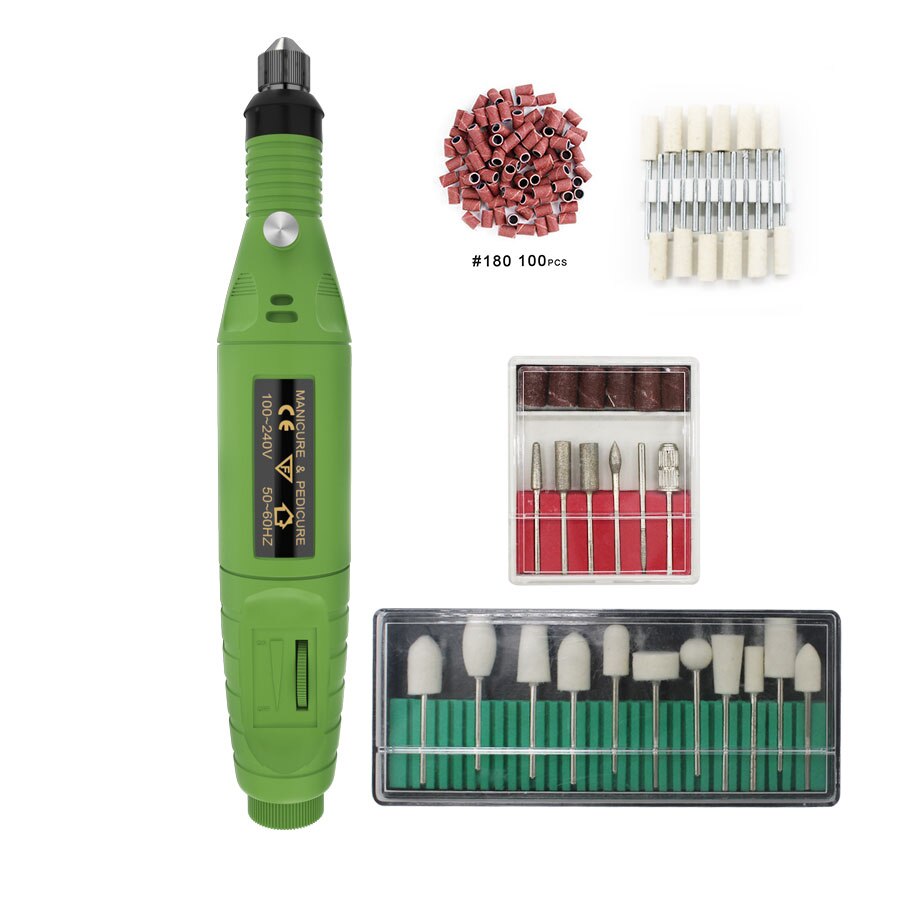 Cccist flere elektriske bore negle bits manicure og pedicure bore negle udstyr cutters til manicure maskine: 58 grønne