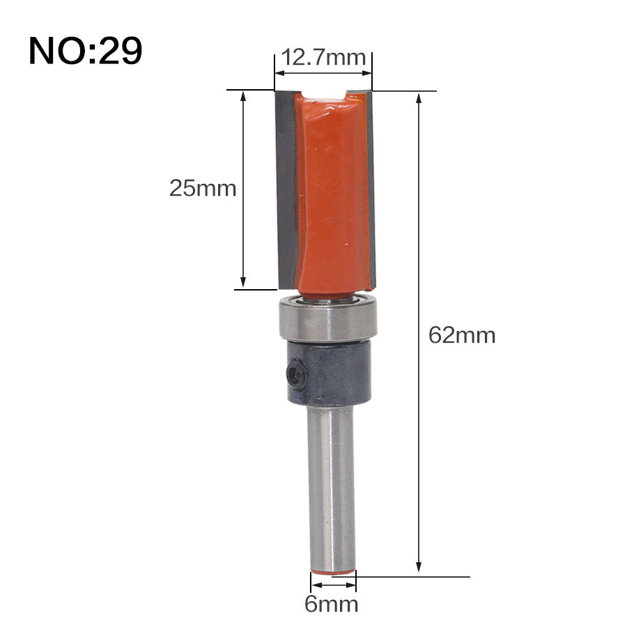 1 pc 6mm Schacht Klassieke Hoek Ronde Inham Doos Frezen C3 Carbide Reiniging Flush Trim Hout Router Bit straight End Mills