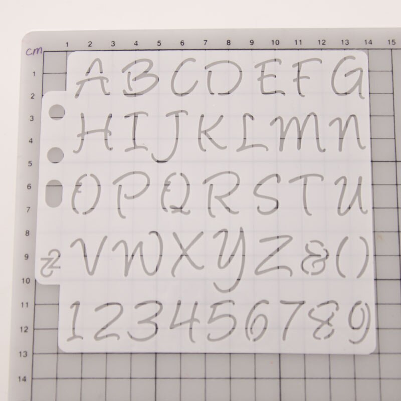 Plantillas de números con letras grandes para manualidades, plantilla de plástico hecha a mano para álbum de fotos, herramientas para pastel, decoración para diario, dibujo de pintura
