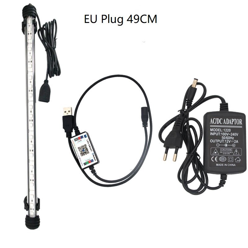 RGB Waterproof Aquarium Led Lighting For Fish Tank Led Light Lamp For LED Aquarium Light In The Aquarium Marine Timer Controller: 49CM EU Plug