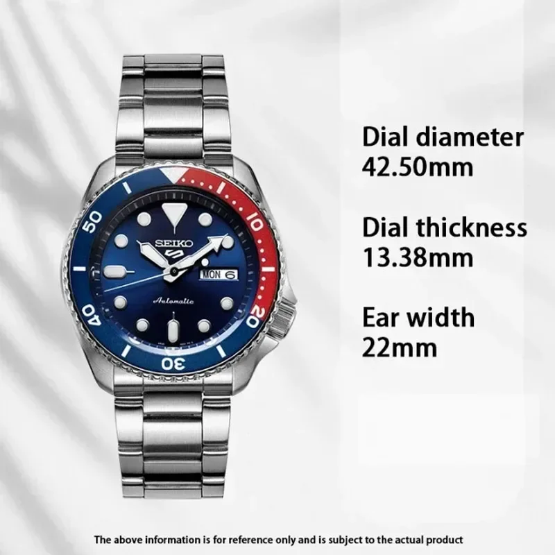 Seiko Men's Watch Original Luxury Stainless Steel Automatic SRPD53K1 Waterproof Sports Business Calendar Quartz Wristwatches