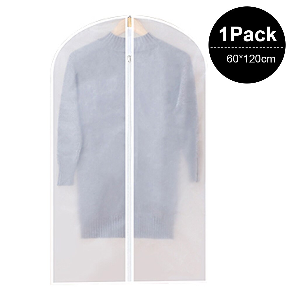 Clothes Hanging Dust Cover Dress Suit Coat Transparent Storage Bag Case Organizer Wardrobe Dress Clothing Hanging Dust Cover: Single clothes-3