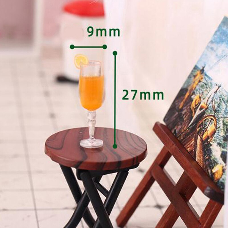 1 1:12 Dollhouse Miniatuur Drink Sinaasappelsap Cup Pop Keuken Voedsel Accessoires Simulaiton Speelgoed