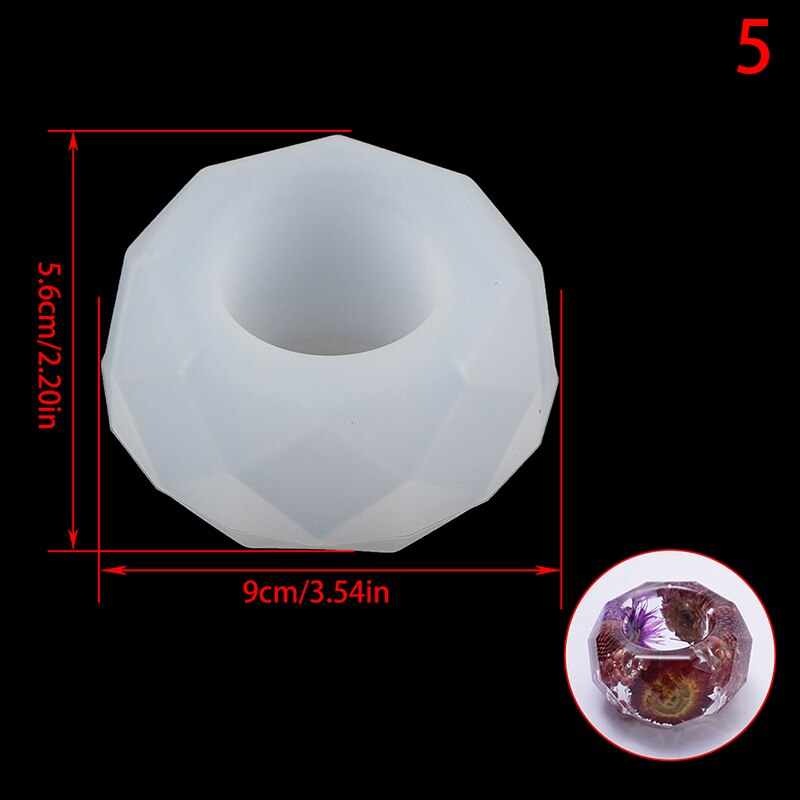 Formy silikonowe kwadratowy okrągły uchwyt na długopis formy geometryczne epoksydowe suszony kwiat żywica betonowa foremka na świece Ornament do rękodzieła: 14