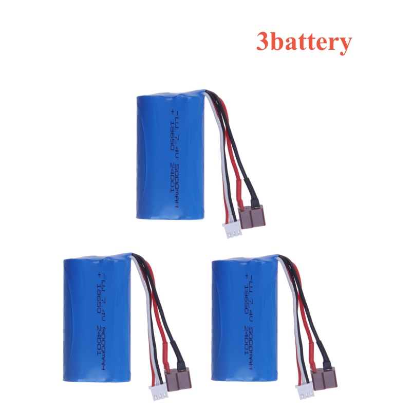 7.4V 18650 5000mAh 30C Lipo Battery for Wltoys 10428 /12428/12423 RC Car Parts 7.4v battery For Wltoys 144001 A959-B A969-B 9125: Red