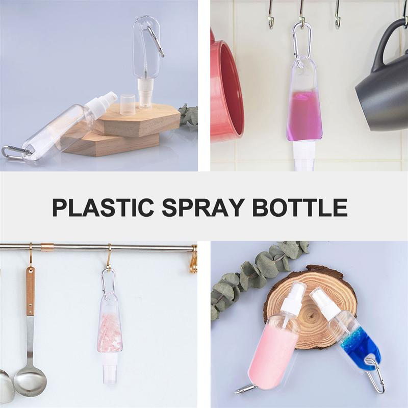 5pcs Portable Spray Bottles Plastic Hand Sanitizer Bottles Empty Spray Bottle Multifunction Bottles with Hanger