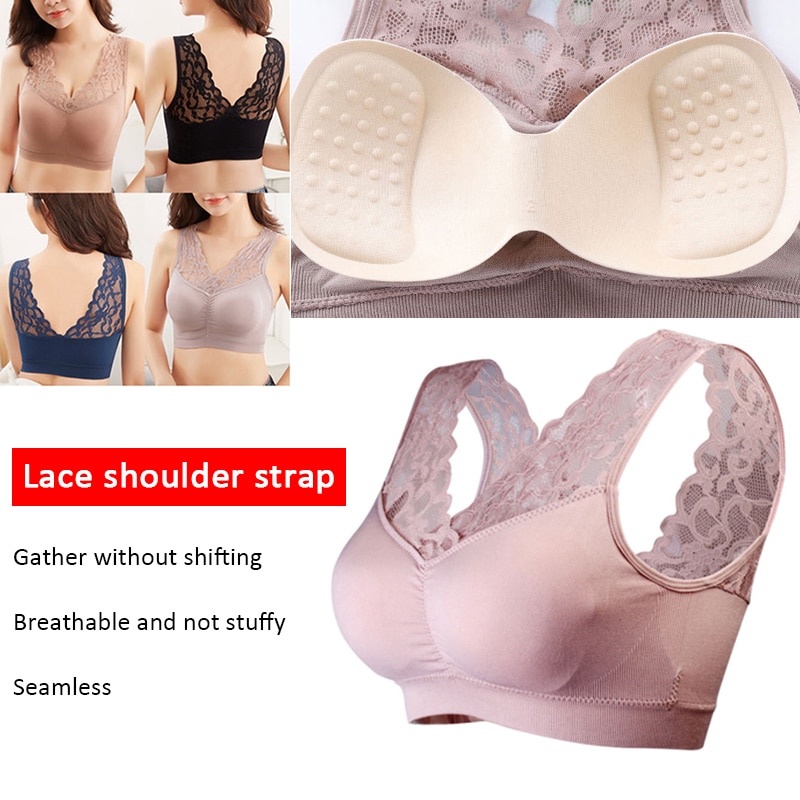 Lami Beha-Push Up Comfort Super Elastische Ademend Yoga Sport Kanten Beha One Size Vest Outdoor Activiteiten Running Sport bras