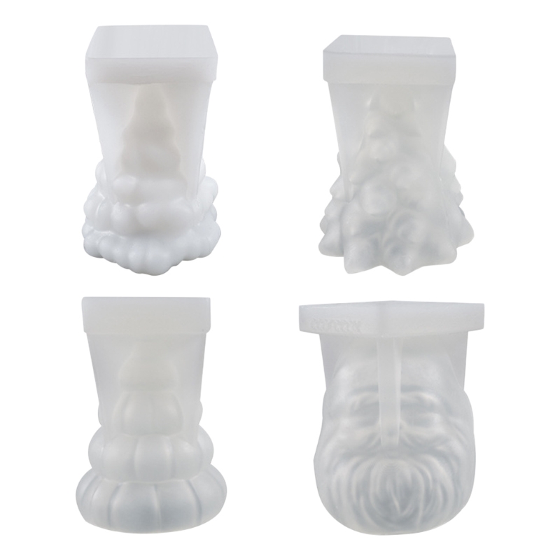 Moule en Silicone 3D arbre du père noël, pour la fabrication de bougies de noël, en résine, pour savon fait à la main, en argile, décor de gâteau au chocolat