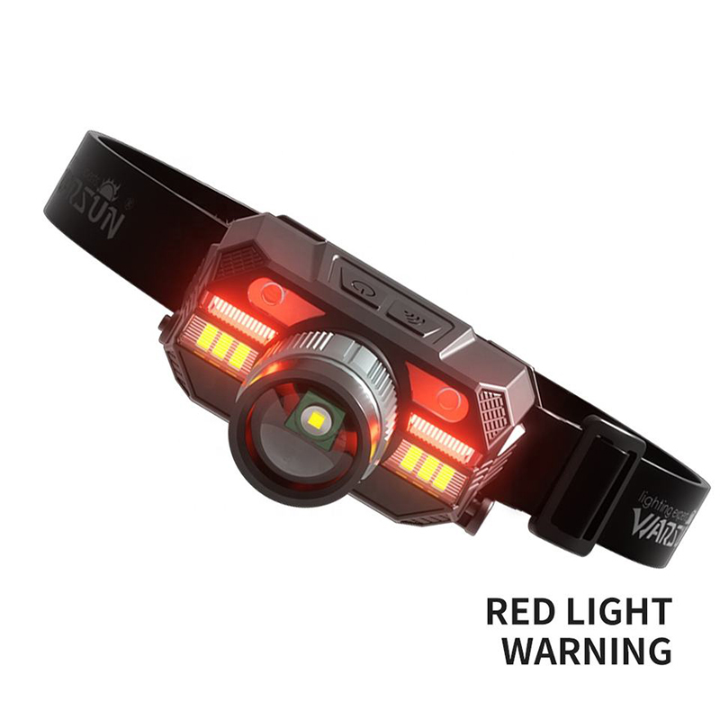 WARSUN puissant phare rouge phare Zoom lampe frontale lampe de poche 18650 batterie type-c Rechargeable pêche lanterne tête torche