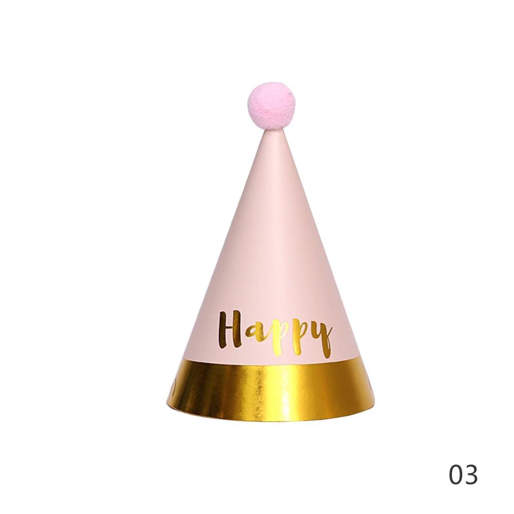 Sombrero de cumpleaños para niños, gorros de papel de feliz cumpleaños, gorro de corona de Príncipe y princesa, decoración de para niño y niña, decoraciones para de cumpleaños: 03