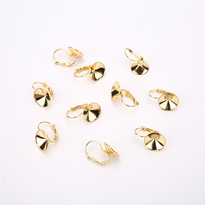 10 sztuk ze stali nierdzewnej francuski kolczyki haki puste baza kolczyk ustalenia 6/8/10/12mm Cabochon w pełnej oprawie taca materiały jubilerskie: gold / 10mm