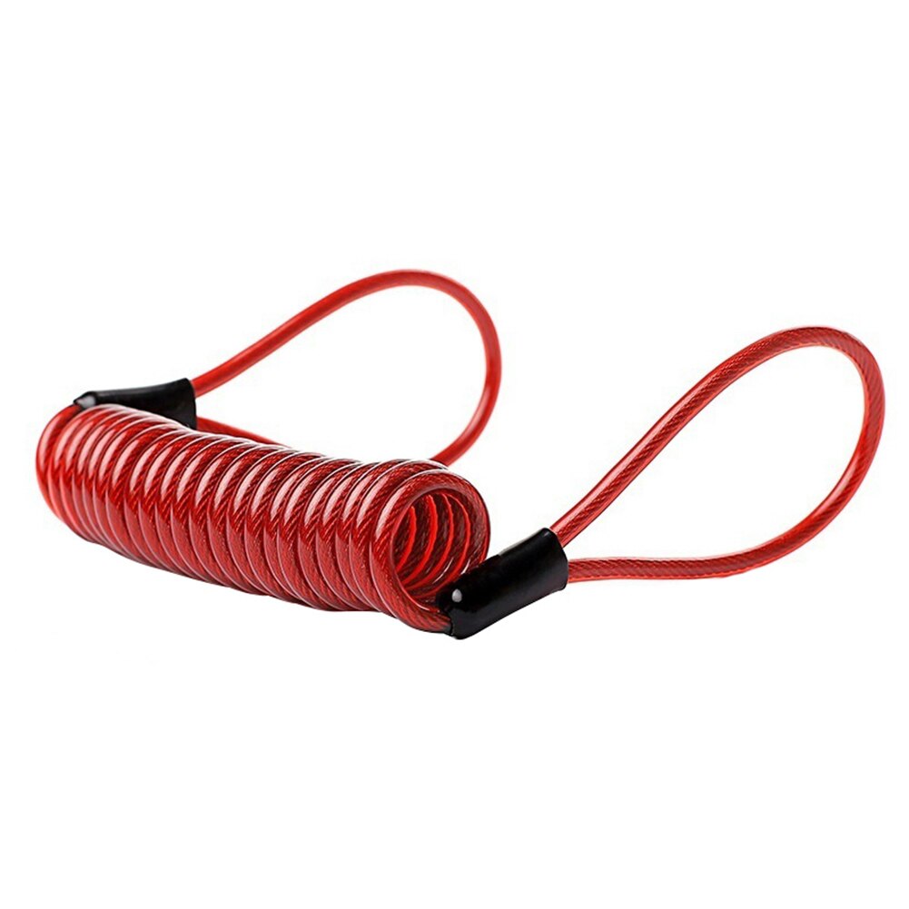 Portable Elastic Security Anti-Theft Spring Rope Motorcycle Wheel Disc Brake Lock Cable Wire: Red
